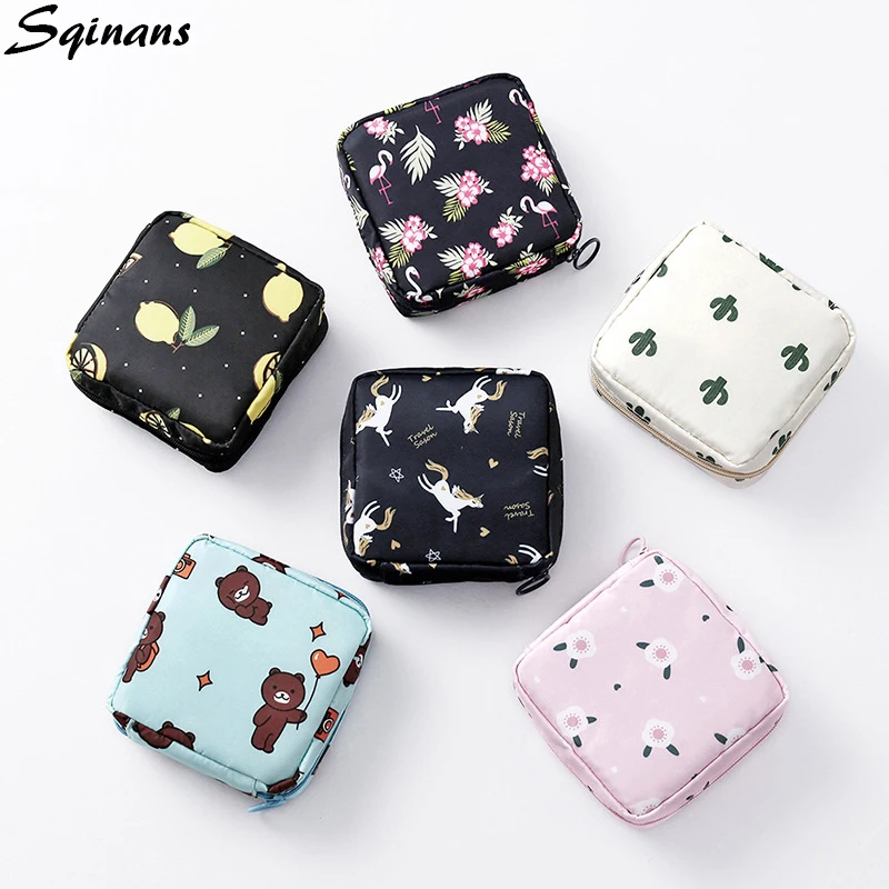 

Sqinans 13X13cm Travel Sanitary Napkin Bag Women Reusable Bag For Cloth Menstrual Pads