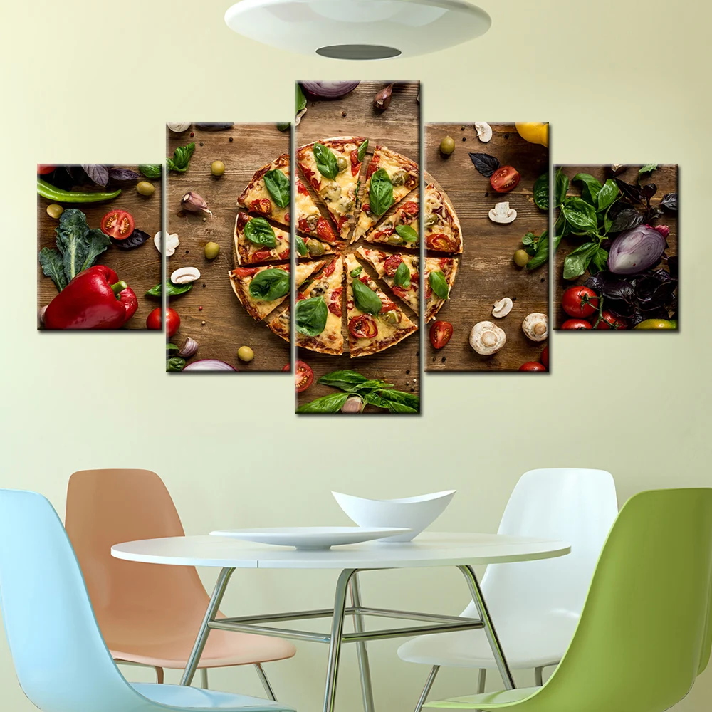 Современные HD напечатанные настенные художественные картины на холсте 5 шт.