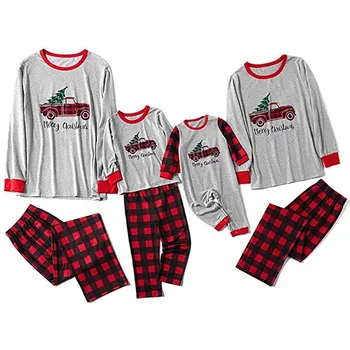 

Christmas Man Daddy Children Kids Print Blouse Tops And Pants Toddler Baby Romper Jumpsuit Xmas Family Clothes Pajamas Letter