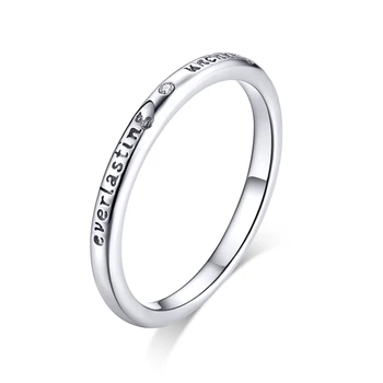 

Authentic 925 Sterling Silver Promise Finger Rings for Women Engagement Statement Silver Luxury Jewelry Accessory BSR094