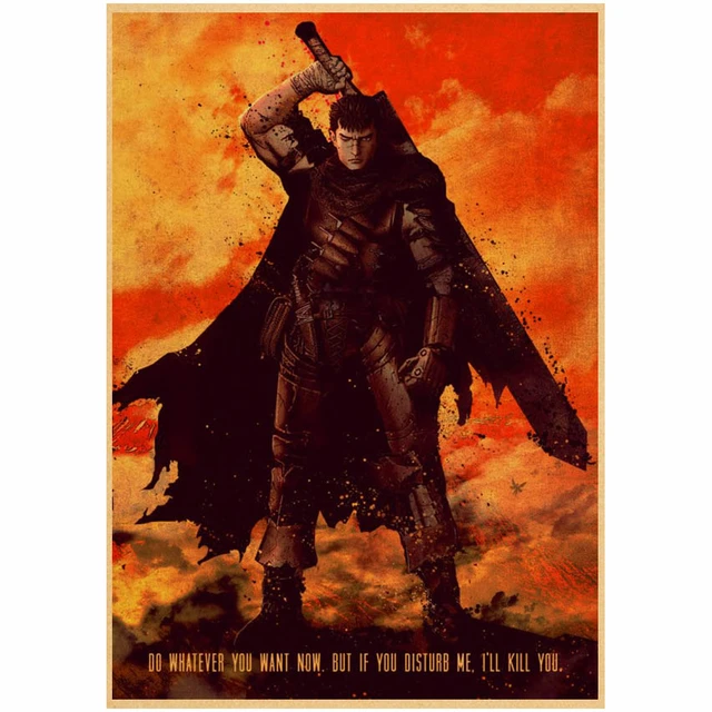 Japanese Anime Berserk Poster Cartoon Berserk Guts Swordsman Gatsu  Sacrifice Zodd Poster Paper Home Decor Wall Stickers Vintage