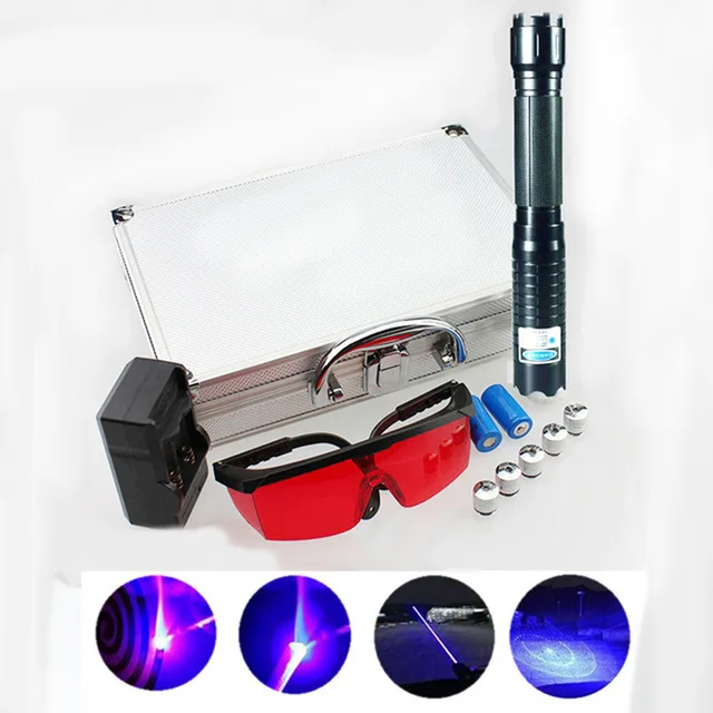 Most Powerful Laser Gun Military Burning Blue Pointer 450nm 300000m Lazer Sight Flashlight Burn Match Candle Lit Cigarette | Освещение