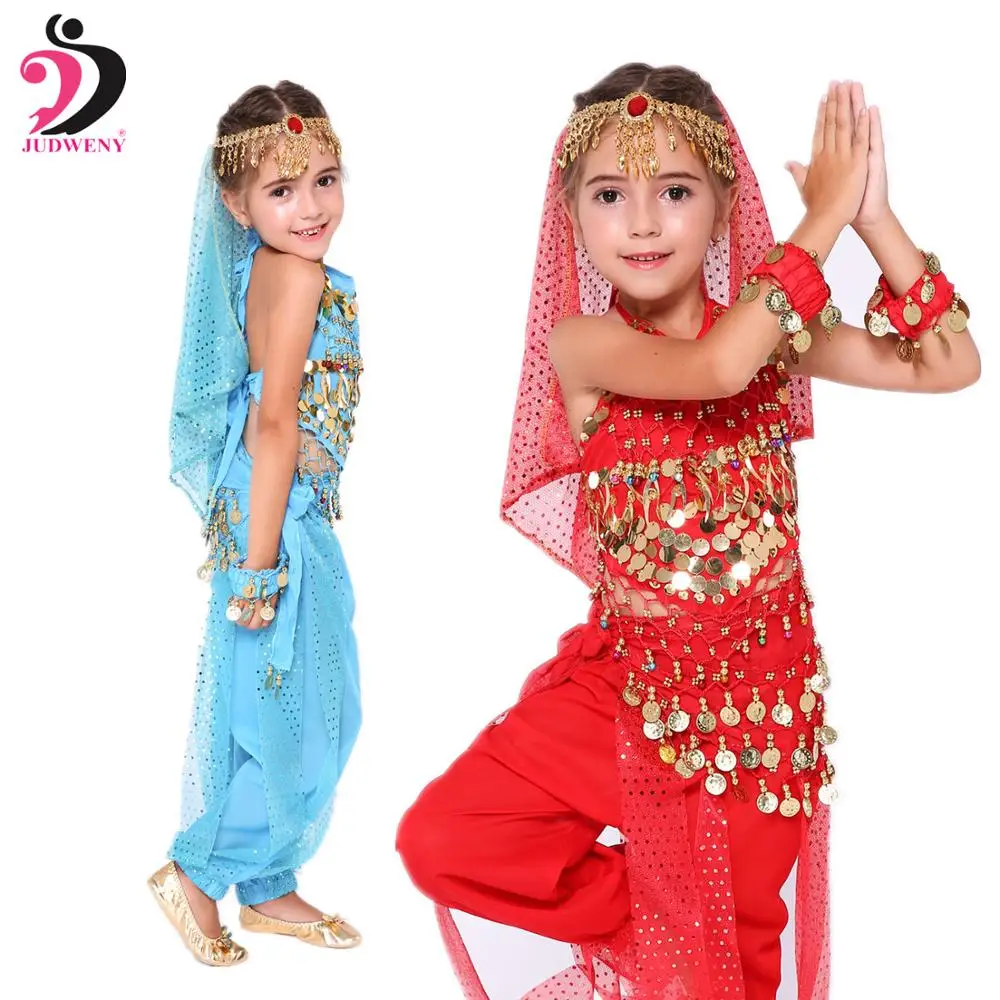 Детский костюм для танца живота индийская танцевальная одежда 6 цветов|Танец