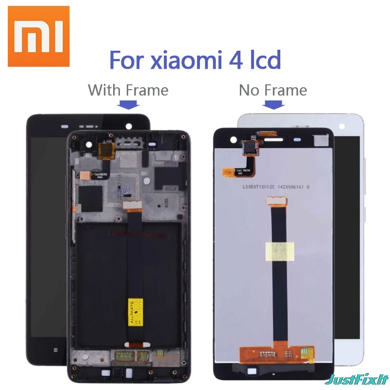 Для Xiaomi Mi 4 ЖК сенсорный экран дигитайзер с рамкой оригинальная замена черный белый 5,0 дюймов для Xiaomi Mi 4 дисплей