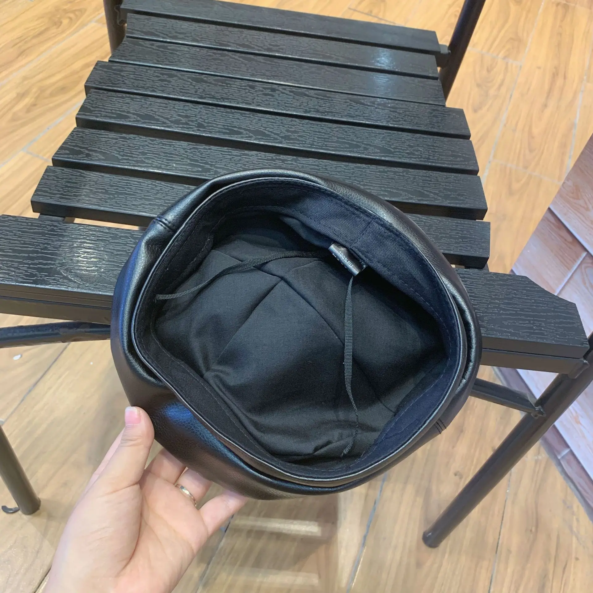 01911-yuchun890359353 искусственная кожа стразы кошачьими ушками pu Дамский берет Женская шапка для отдыха