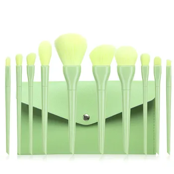 

10PCS Candy Colors Makeup Brushes Set Professional Eyeshadow Eyebrow Foundation Powder Blush Blending Brushes Cosmetic Tool