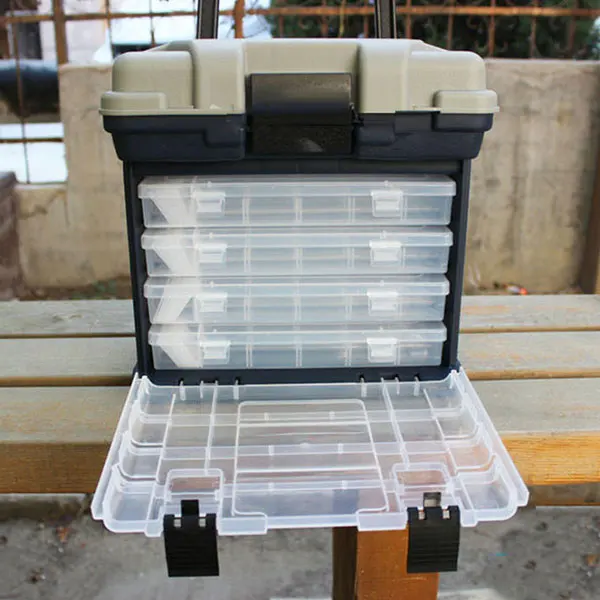 Tackle Fishing Storage Plastic 4LAYER Case Fishing Lure Box 5 Layer Outdoor Fishing Cases