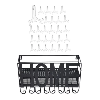 

24 pcs 3 Inch Clear Plastic Stand Cookie Holder Display Stand Place Card Holder & 1 pcs Wine Rack Stem Glass Holder