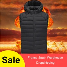Зимний Usb Инфракрасный нагревательный жилет, умный электрический тепловой жилет, жилет для зарядки и обогрева, мужской жилет с капюшоном, уличный походный жилет
