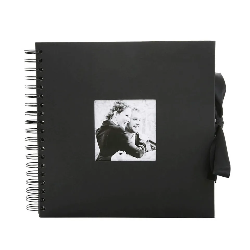 Album Scrapbooking Fai Da Te 21,5x15 Cm – 30 Pagine Nere Con Nastri – Regalo Per Matrimonio E Ricordi - 4