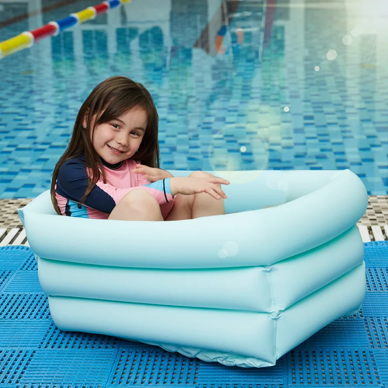 Foldable Bath Bucket Children'S Inflatable Swimming Pool Solid Color Pvc Baby Multifunctional Swimming Pool LB894