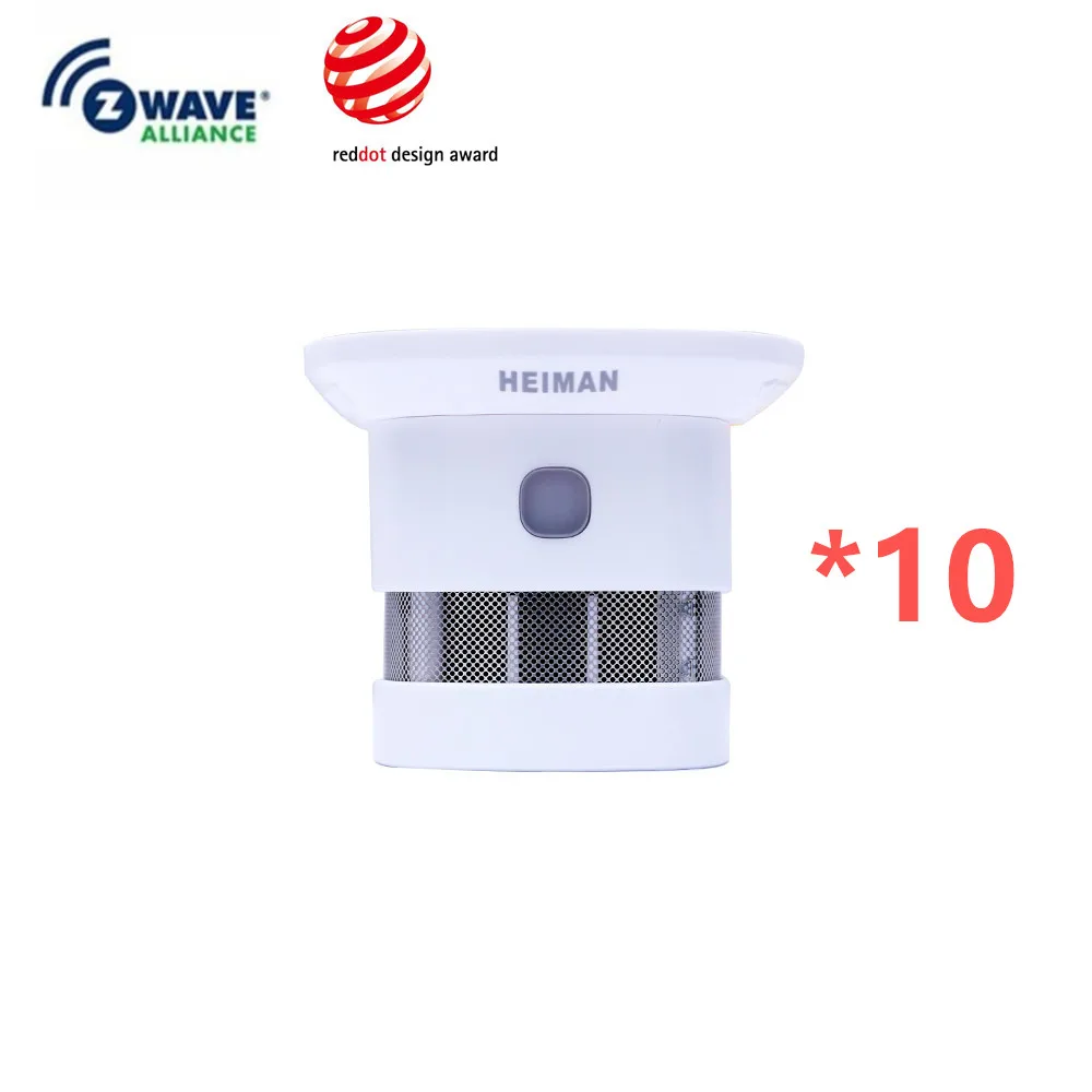 10PCS Zwave Smoke detector Smart anti-fire Alarm smoke Sensor with CE ROSH EN14604 approved | Безопасность и защита