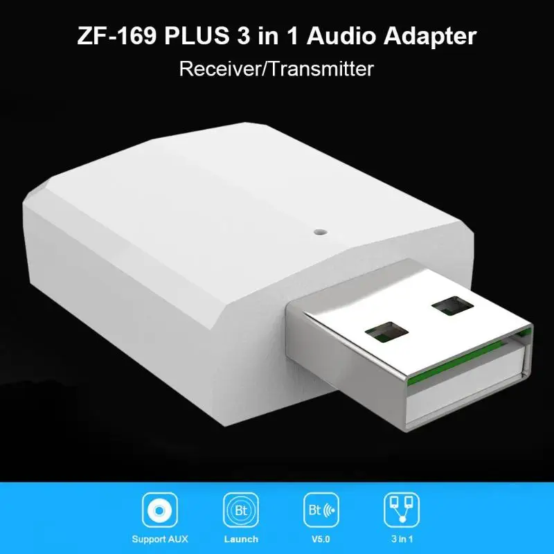 ZF-169 Plus 3 в 1 BT V5.0 аудио USB приемник передатчик беспроводной адаптер