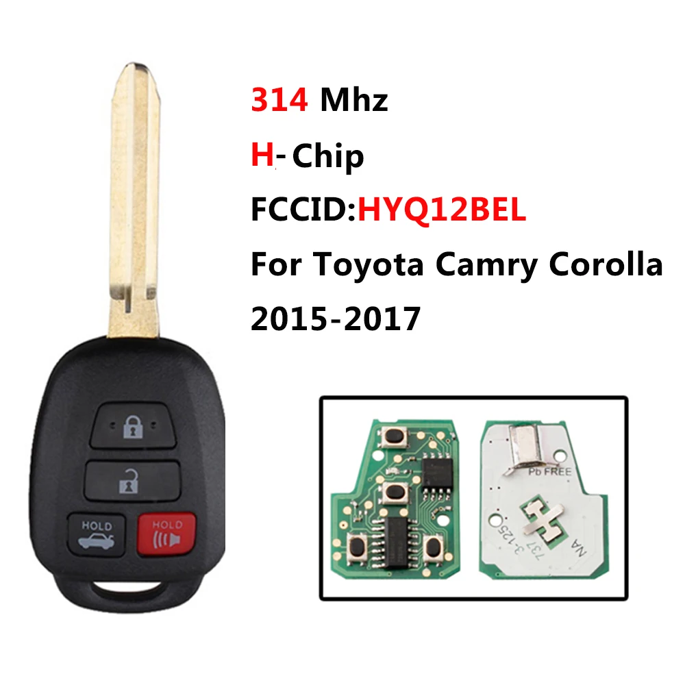 4 кнопки 314 МГц Замена умный дистанционный ключ брелок для Toyota Camry Corolla 2015 2017 вход