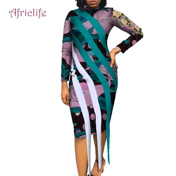 

Special Offers African Women Dresses Solid Fabric100% Cotton Colorful Ribbons Special Embroidery Long Sleeve Lady Clothes WY4957
