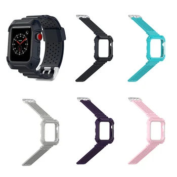 

Silicone Strap Watch Case For Apple Watch band 42mm 38mm Sport wrist watch Belt Bracelet Wrist Watchbands