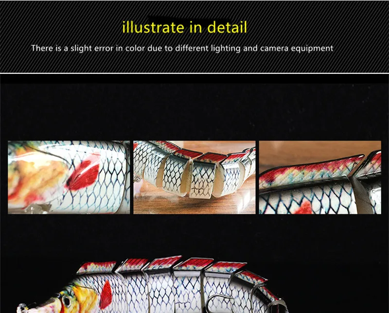 Swimbait Приманка Multi Соединённые рыболовные приманки 6 сегментов, похожая на настоящую искусственная жесткая приманка крючок для рыбной ловли воблеры 2 крючок Cebo