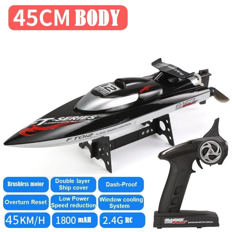 Rc Boat 2.4G 4Ch Brushless Rc Racing Boat Triple Cover High Speedof 45 Km/H Sistema Di Raffreddamento Ad Acqua Automatico Flip Over Rc Motoscafo