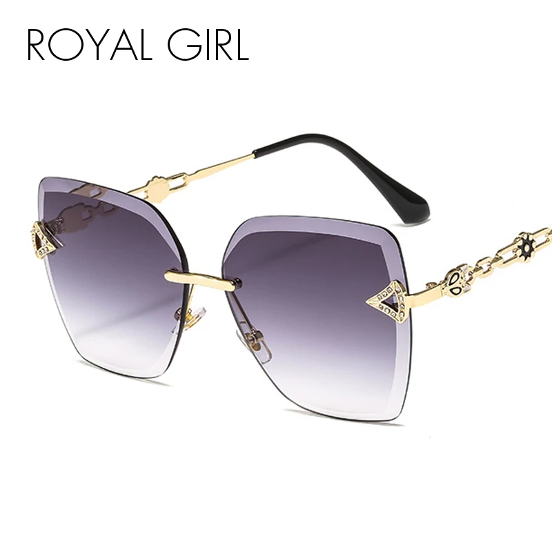 Королевская девушка новые бескаркасные женские солнцезащитные очки с лисой Роскошные брендовые цветные солнцезащитные очки с рисунком океана ss382