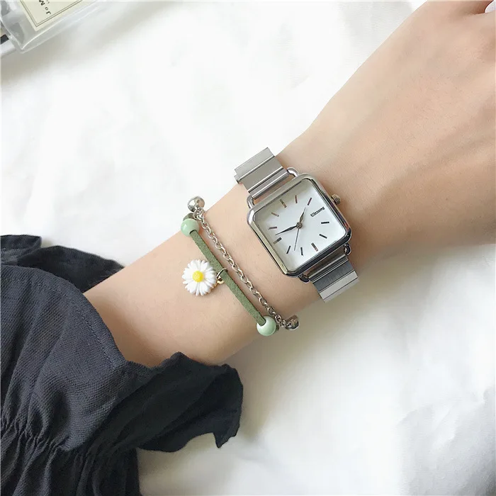 Simple Silver Women Watches Ulzzang Brand Exquisite Stainless Steel Ladies Wristwatches Fashion Minimalist Female Quartz Clock