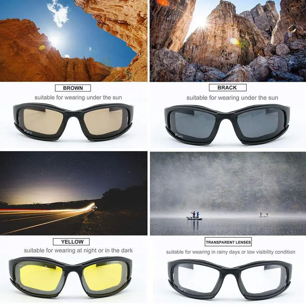 Tactical Sunglasses UV400 Protection Military Goggles Hunting, Shooting, Airsoft Outdoor Activities Eyewear 4 Lenses