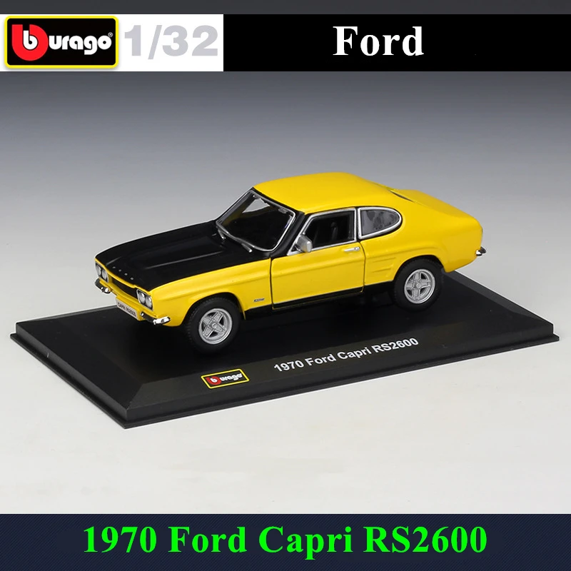 Bburago 1:32 1970 Ford Capri RS2600 литая модель машины Модель плексигласа дисплея пыле пакет базовых запчастей Сбор подарков