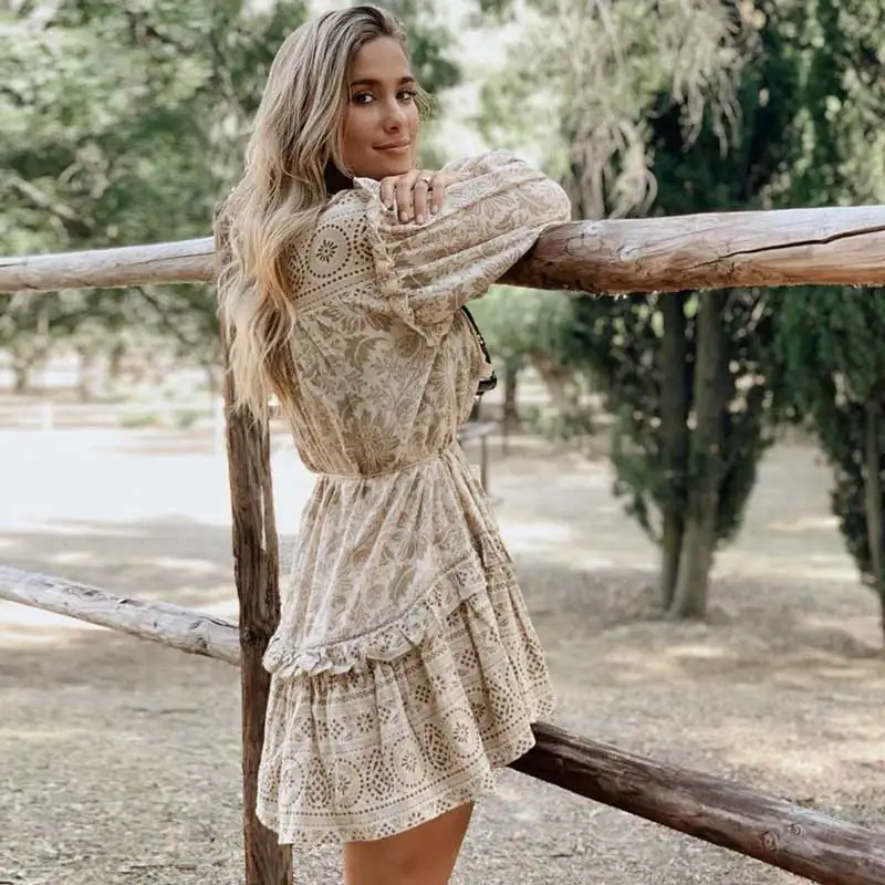 Богемный Вдохновленный леопардовым принтом BOHO платье 2020 новое летнее для женщин