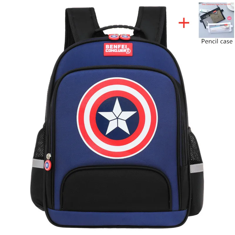 

2019 New Superhero America Captain Girl Boy Children Primary School Bagpack Kids Teenagers Student Backpacks