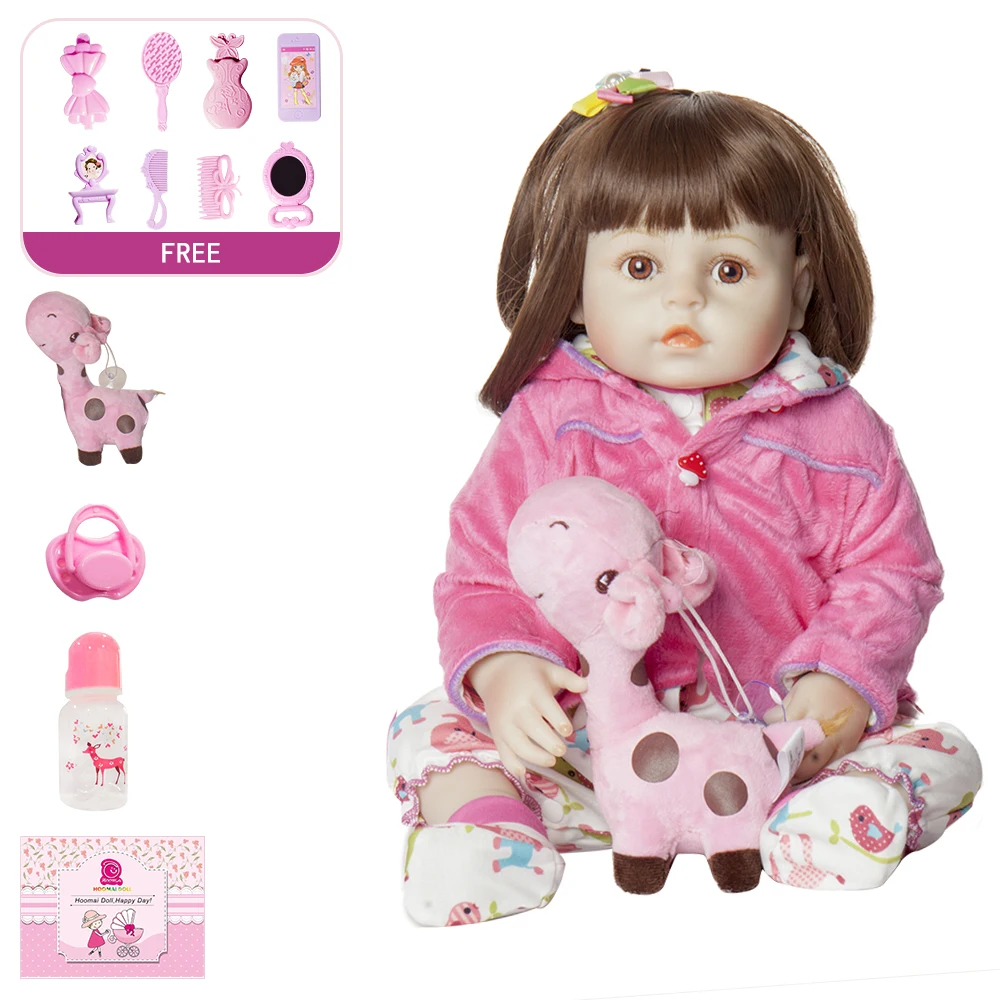 

Hoomai 48cm Boneca Reborn Baby Dolls Kids Birthday Christmas Gift Cloth Body Bebe Reborn Kids Lovely Baby Gift Kids Toys