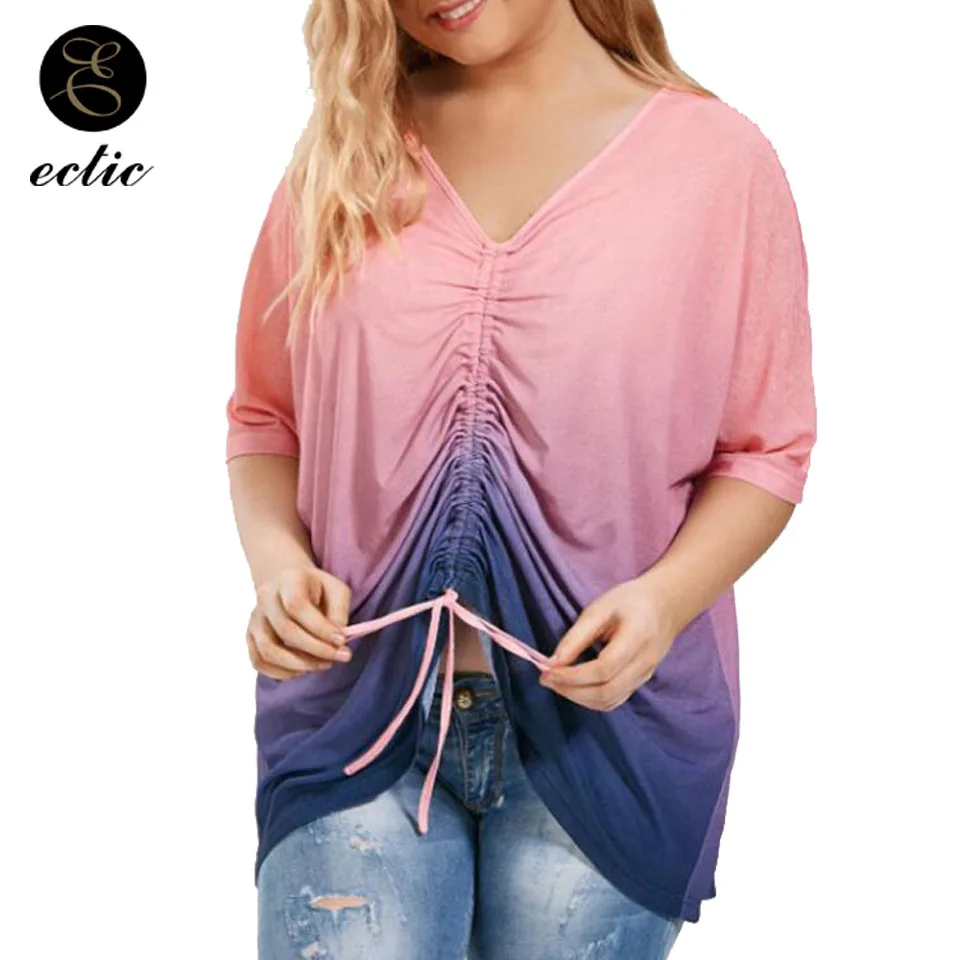 Camiseta tie dye plus size feminina Clearance