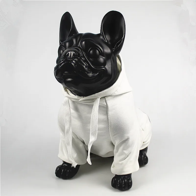 Black white Japanese and Korean style dog clothes pet tide brand cat French bulldog hooded sweater coat suitable for medium size