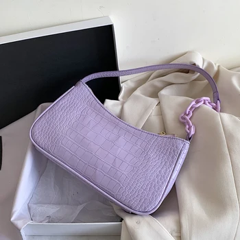 

KYIDER Candy Color Chain Design Small PU Leather Shoulder Bags for Women 2020 Crocodile Pattern Handbags Female Hand Bag