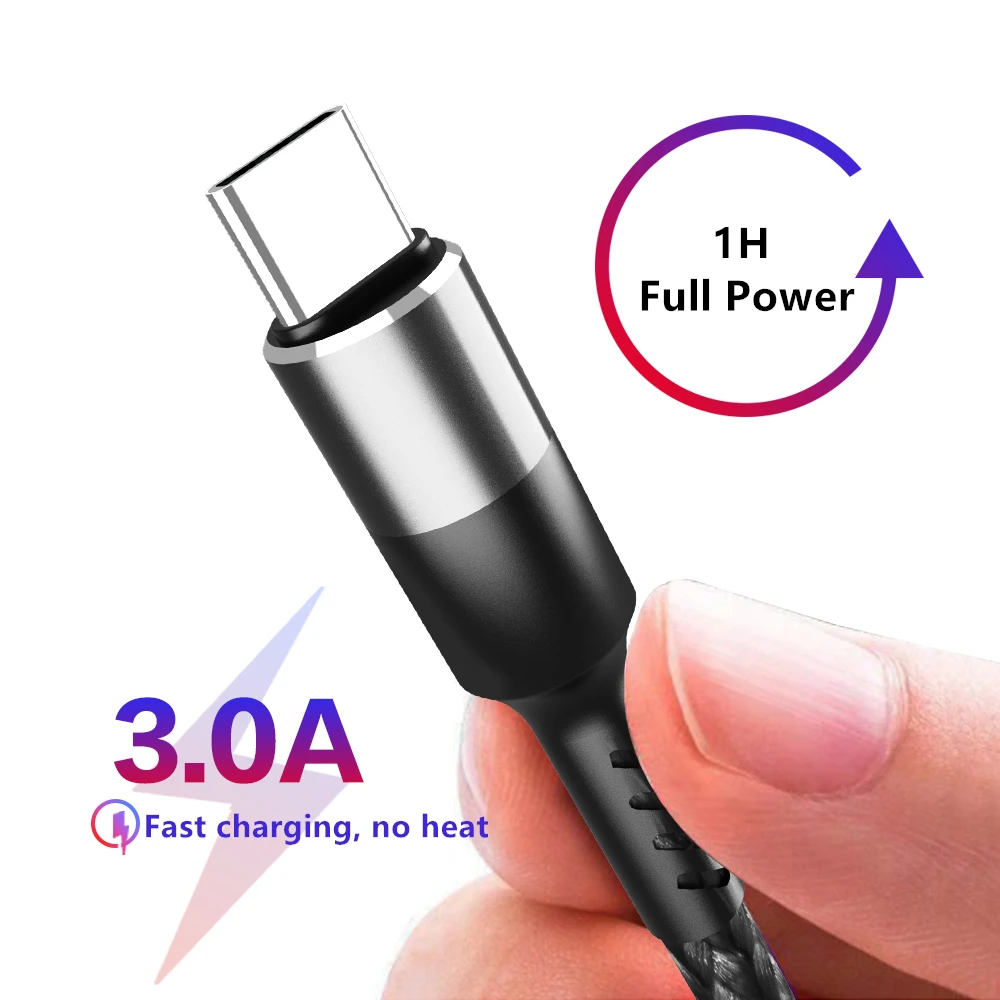 Магнитный Micro type-C USB нейлоновый кабель 3 А магнитный кабель для быстрой зарядки USB кабель для мобильных телефонов 1 м 2 м для всех смартфонов