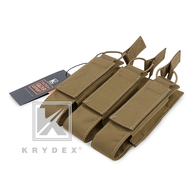 KRYDEX Тактический модульный тройной подсумок для MP5 MP7 KRISS MOLLE тройной Открытый Топ SMG Mag подсумок для страйкбола охоты