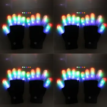 

1 Pair Halloween Colorful Flashing LED Finger Gloves Ghost Festival Horror Cool Fun Toys Party Scary Cosplay Costume Pro