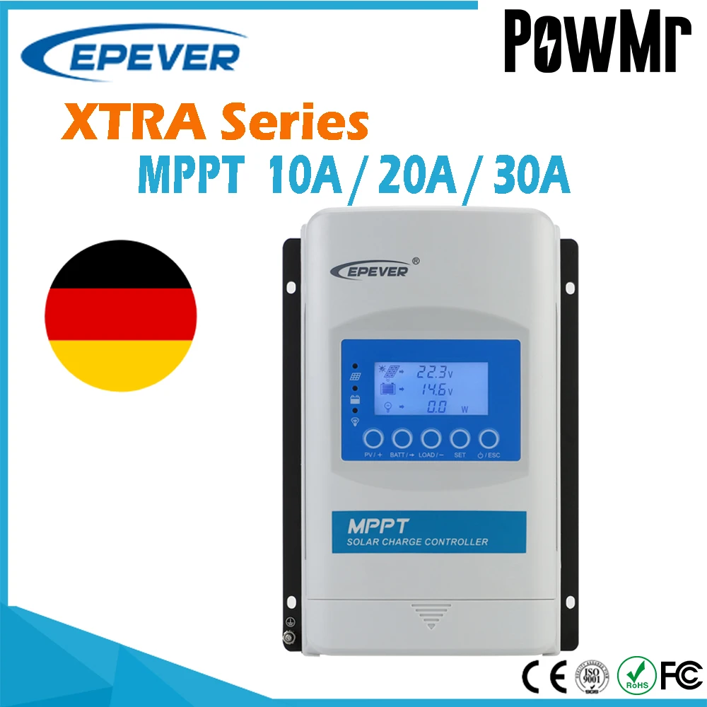 Контроллер заряда солнечной батареи EPever XTRA MPPT 20A 30A 40A ЖК-дисплей 12 В 24 48