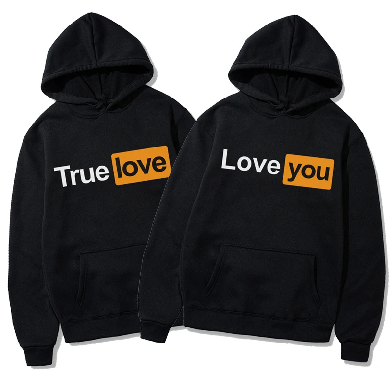 Мужские толстовки с капюшоном с надписью «True Love& Love you» и забавным принтом в стиле Харадзюку, повседневные мужские толстовки, мужская толстовка с капюшоном, женская уличная одежда унисекс в стиле хип-хоп