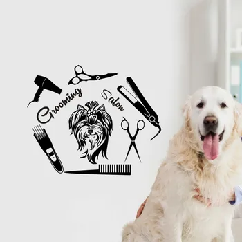 

Grooming Salon Decal Pet Shop Sticker Decal Posters Vinyl Wall Art Decals Parede Decor Mural Pet Clinic Decal Sticker