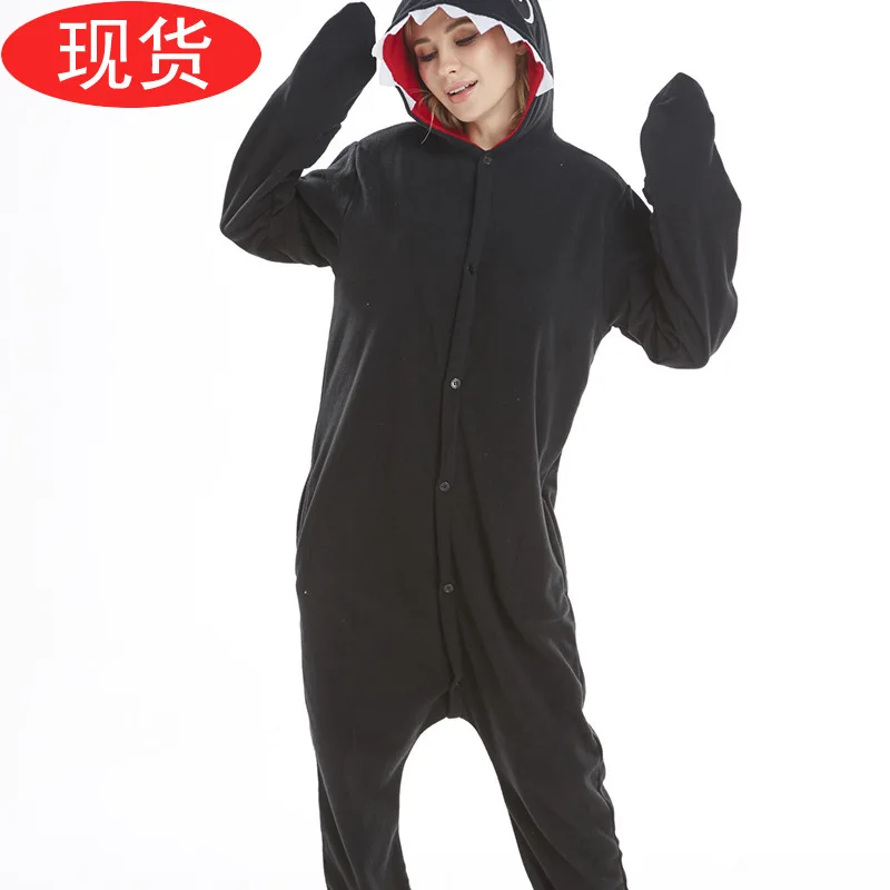 

Black Shark Animal Cartoon One-piece Pajama Dongying Sale Polar Fleece Material One-piece Pajama