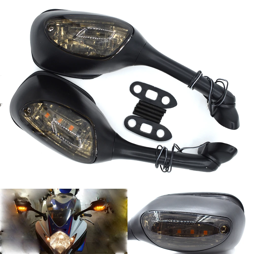 

1 Pair Motorcycle LED Turn Signal Rear View Mirror For Suzuki GSXR600 GSX-R 750 2006-2012 GSXR 1000 2005-2008