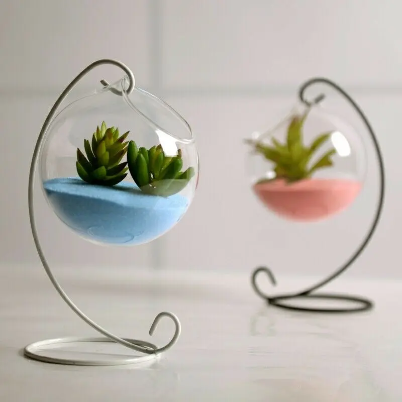 

Creative Function Home Garden Clear Glass Flower Hanging Vase Planter Terrarium Container New