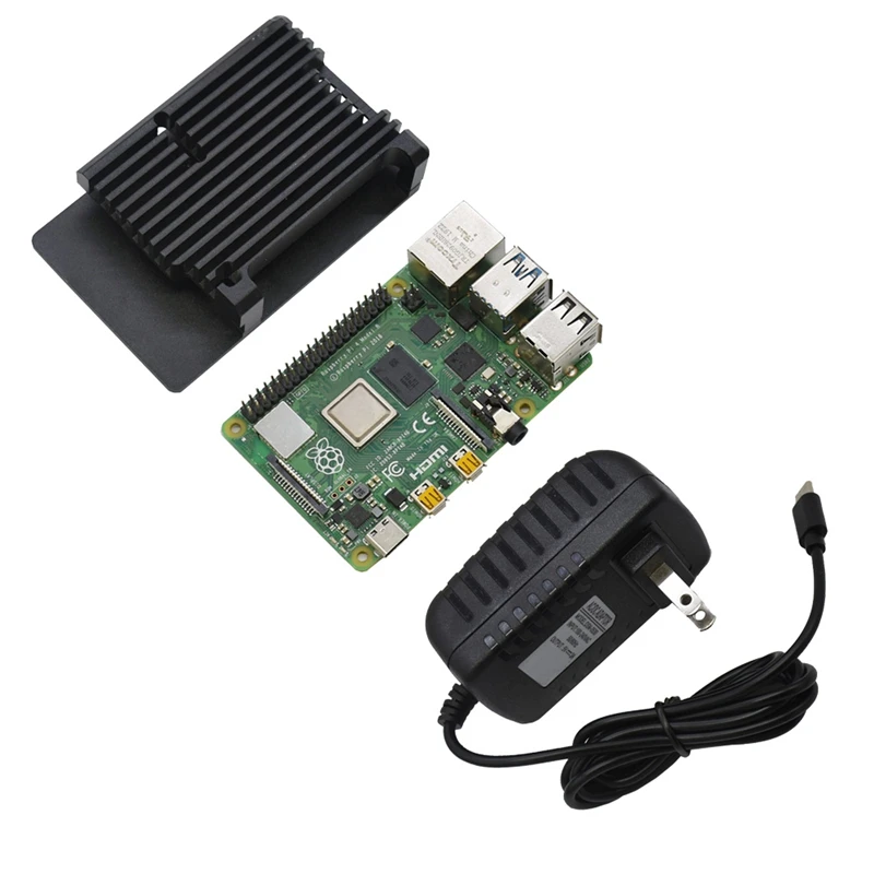 Для Raspberry Pi 4B 4G Оперативная память DIY Kit Поддержка 2,4/5,0 ГГц WI-FI Bluetooth 5,0 с Алюминий CNC сплав защитный чёрный чехол 5V 3A