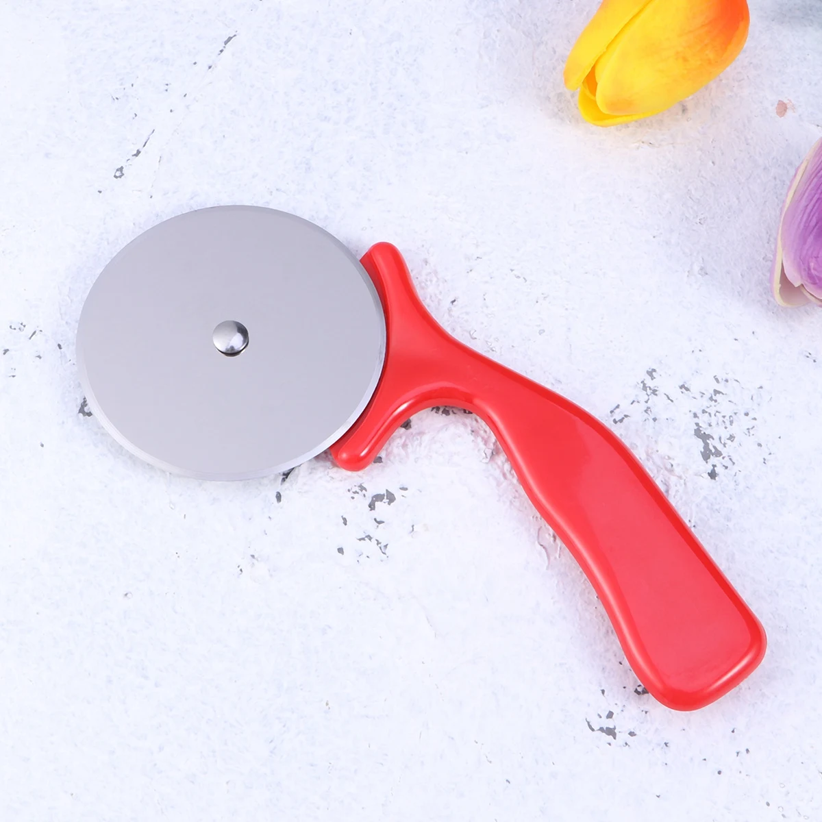 Stainless Steel Cutter Pizza Knife Cake Tools Pizza Wheels Scissors Ideal for Pizza, Pies, Waffles and Dough Cookies(Red