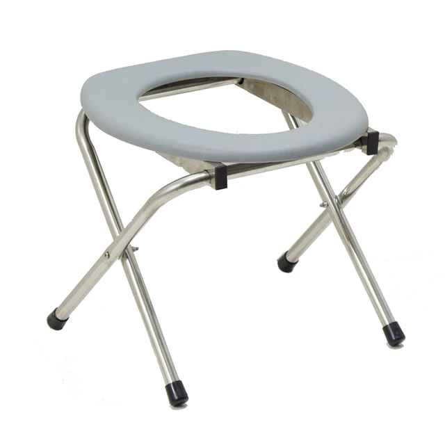Portable Toilet for Camping, Stainless Steel Emergency Toilet and Travel Toilet, Folding Toilet Seat For Potty Toilet Chair 1