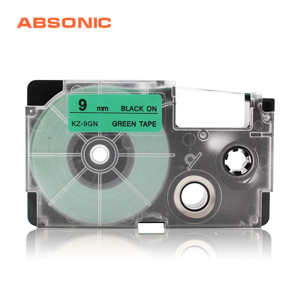 

Absonic XR-9GN 9mm Cassette Label Tape Compatible for Casio KL-120 KL-60 KL-750 KL-780 KL-820 KL-8100 KL-P1000 EZ Label Printer