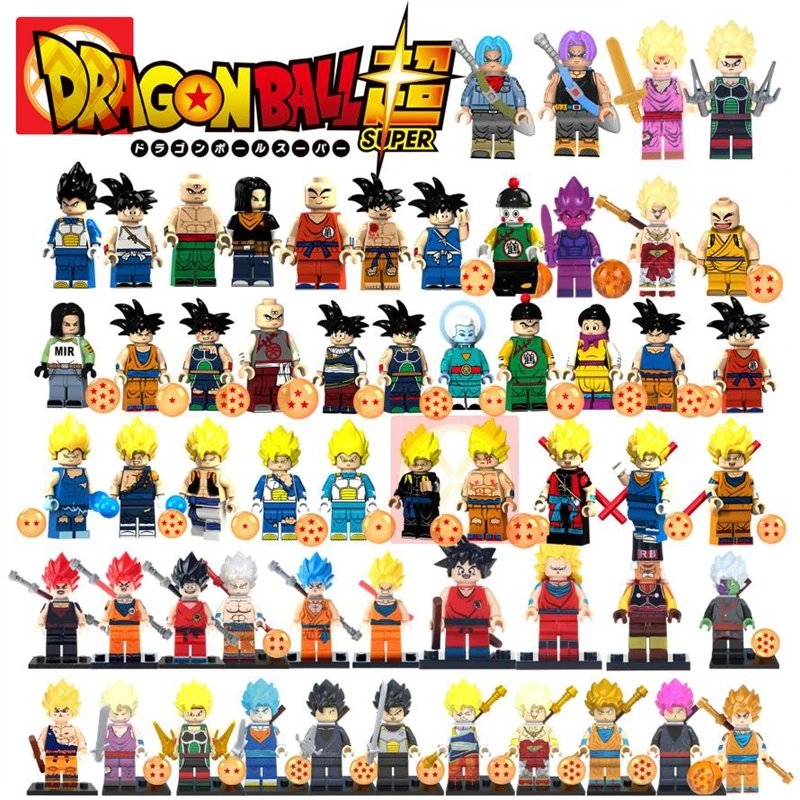 

20pcs Dragon Ball Z Building Blocks Goku Vegeta Master Roshi Krillin Trunks Super Saiyans Anime Collection Bricks Children Toys