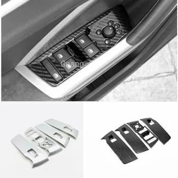 

Car door window glass switch button panel lift armrest handrail trim frame 4pcs For AUDI Q3 F3 2018 2019 2020