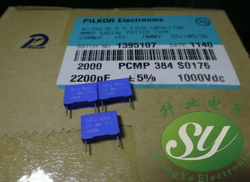 50 шт. PILKOR 0,0022 мкФ/1000 V 2.2NF 2200pf 2 n2 222 10 м MKP пленочный конденсатор