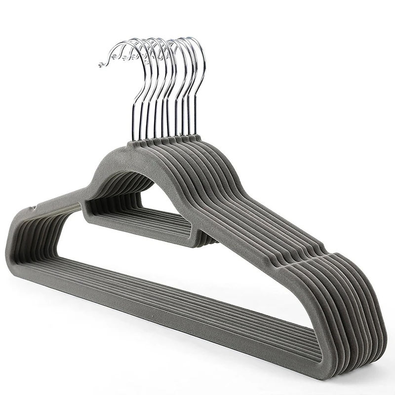 

20 Pack Non-Slip Velvet Hangers,Flocking Hangers with Swivel Hook for Kids&Adults Jackets,Pants&Clothes,38CM