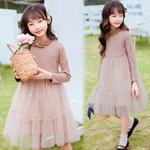 Зимние платья для девочек детская одежда праздничное платье с длинными рукавами для детей, осенняя одежда принцессы для девочек 5, 6, 7, 8, 10, 11, 12 лет